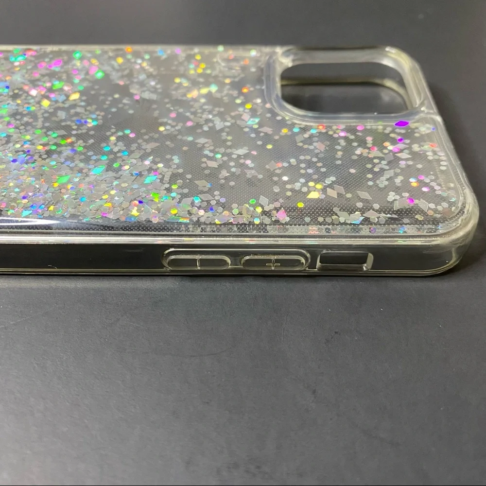 iPhone 12 Clear and Glitter Silver Cover